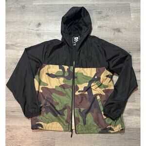 Zero Foxtrot 3XL Black And Camo Hooded Jacket Windbreaker 3X READ
